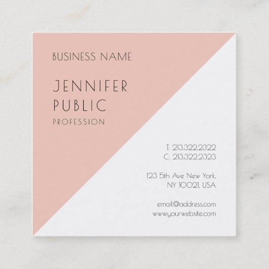 カスタムエレガントモダンミニマルテンプレート スクエア名刺 (裏面)