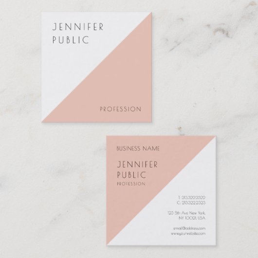 カスタムエレガントモダンミニマルテンプレート スクエア名刺 (正面/裏面)