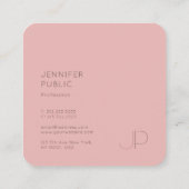 カスタムエレガントモダンモノグラムテンプレート スクエア名刺 (裏面)