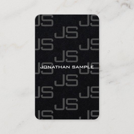 カスタムエレガントモダンモノグラムテンプレート 名刺 (正面)