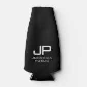 カスタムエレガントモダンモノグラム白黒 ボトルクーラー (正面)