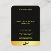 カスタムエレガントモダンモノグラム金ゴールドルックテンプレート 名刺 (裏面)