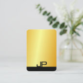 カスタムエレガントモダンモノグラム金ゴールドルックテンプレート 名刺 (スタンド正面)