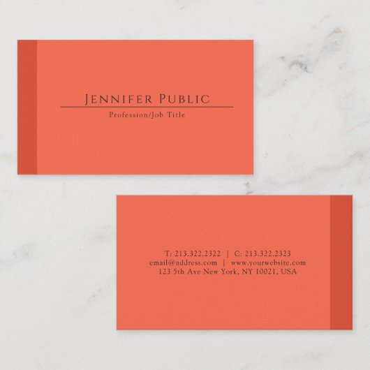 カスタムエレガントモダン土の色テンプレート 名刺 (正面/裏面)