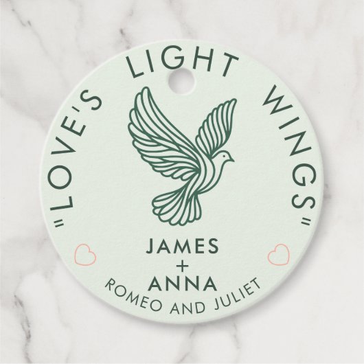 カスタムエレガントモダン対スタイリッシュハート引用文 フェイバータグ (正面)