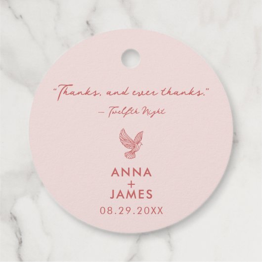 カスタムエレガントモダン対スタイリッシュハート引用文 フェイバータグ (裏面)