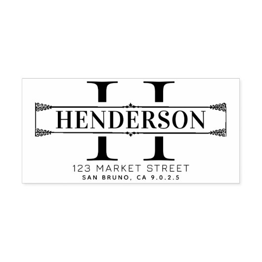 カスタムエレガントモダン差出人住所 ラバースタンプ (インプリント)