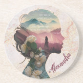 カスタムエレガントモダン感動的引用文 コースター (正面)