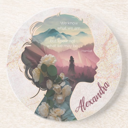 カスタムエレガントモダン感動的引用文 コースター (正面)