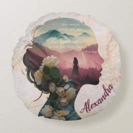 カスタムエレガントモダン感動的引用文 ラウンドクッション