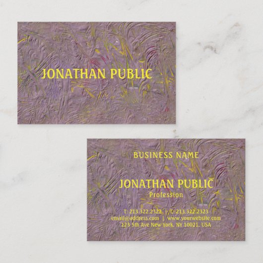 カスタムエレガントモダン抽象芸術テンプレート 名刺 (正面/裏面)