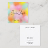 カスタムエレガントモダン色タイポグラフィテンプレート スクエア名刺 (正面/裏面)