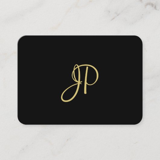カスタムエレガントモダン金ゴールドモノグラムテンプレート 名刺 (正面)