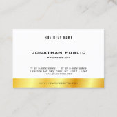 カスタムエレガントモダン金ゴールドルックシンプルテンプレート 名刺 (裏面)
