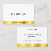 カスタムエレガントモダン金ゴールドルックシンプルテンプレート 名刺 (正面/裏面)
