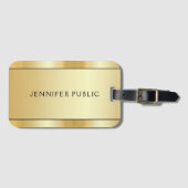 カスタムエレガントモダン金ゴールドルックトレンディーテンプレート ラゲッジタグ (正面横)