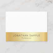 カスタムエレガントモダン金ゴールド白シンプルテンプレート 名刺 (正面)