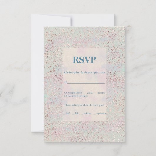 カスタムエレガントモダン銅アクセント応答カード 出欠カード (正面)