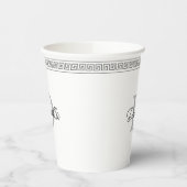 カスタムエレガントモノグラムのギリシャパーティー 紙コップ (左)