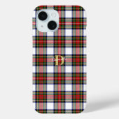 カスタムエレガントモノグラム名クリスマスプレイド Case-Mate iPhoneケース (裏面)