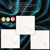 カスタムエレガントモノグラム角フローラ枠パーティー 箔ナプキン