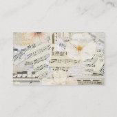 カスタムエレガントモノグラム音楽先生フローラブシン 名刺 (裏面)