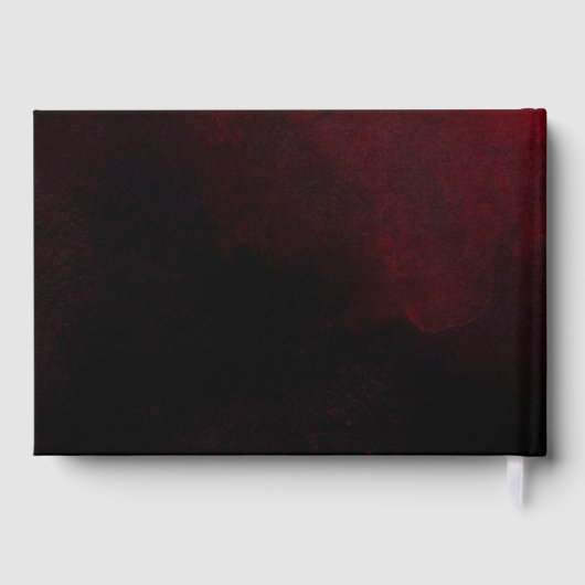 カスタムエレガントラグジュアリー金ゴールドレッド結婚ブラック ゲストブック (裏面)