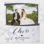 カスタムエレガントロマン結婚ト写真 ワインラベル (シングルラベル)