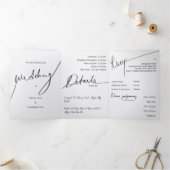 カスタムエレガント三つ折結婚式招待状 三つ折り招待状 (内部)