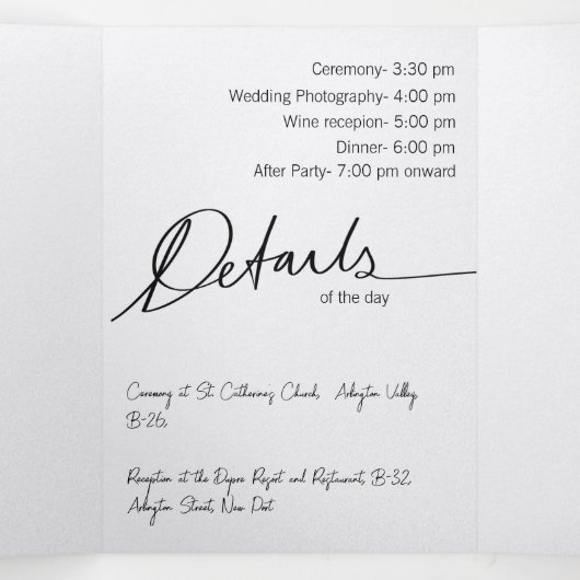 カスタムエレガント三つ折結婚式招待状 三つ折り招待状 (内部中)