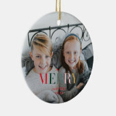 カスタムエレガント両面ファミリフォト セラミックオーナメント (右)