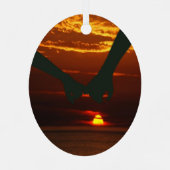 カスタムエレガント両面ファミリー2写真クリスマス メタルオーナメント (裏面)