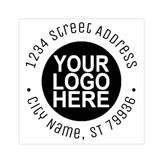 カスタムエレガント丸ビジネスロゴ差出人住所 ラバースタンプ (インプリント)