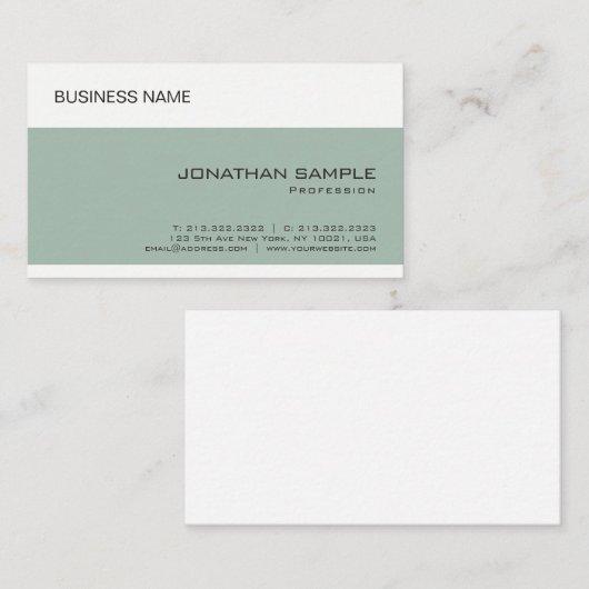 カスタムエレガント会社シンプルテンプレートモダン 名刺 (正面/裏面)