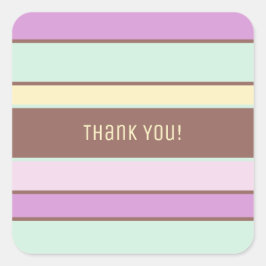 カスタムエレガント光パステルストライプサンキュー スクエアシール
