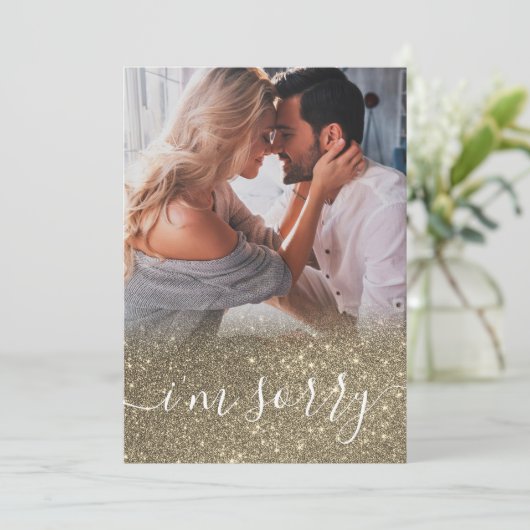 カスタムエレガント写真すまん謝罪カード サンキューカード (スタンド正面)