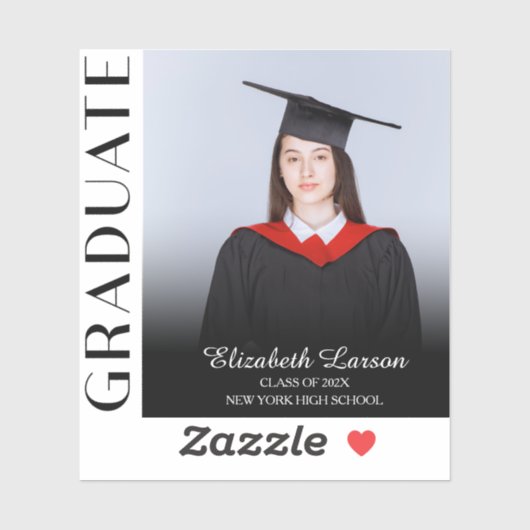 カスタムエレガント写真モダンシニア卒業部 シール (シート)
