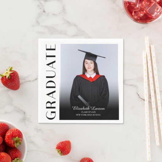 カスタムエレガント写真モダンシニア卒業部 スタンダードカクテルナプキン (インサイチュ)