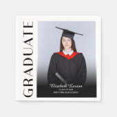 カスタムエレガント写真モダンシニア卒業部 スタンダードカクテルナプキン (正面)