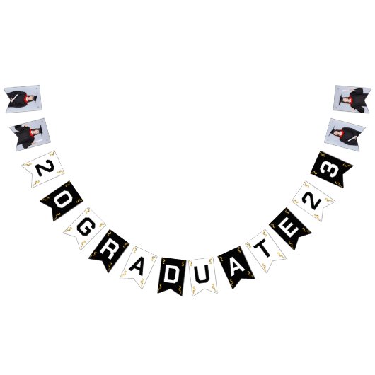 カスタムエレガント写真モダンシニア卒業部 バンティングフラッグ (全)