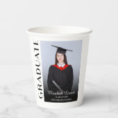 カスタムエレガント写真モダンシニア卒業部 紙コップ (裏面)
