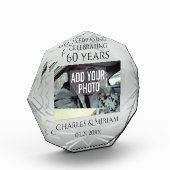 カスタムエレガント写真第60回結婚記念ギフト フォトブロック (左)