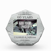 カスタムエレガント写真第60回結婚記念ギフト フォトブロック (正面)