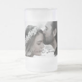 カスタムエレガント写真結婚書 フロストグラスビールジョッキ (中央)