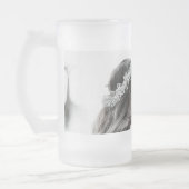 カスタムエレガント写真結婚書 フロストグラスビールジョッキ (左)