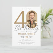カスタムエレガント写真40歳の誕生日 招待状 (スタンド正面)