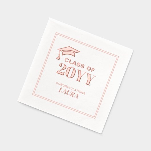 カスタムエレガント卒業箔スタンプナプキン 箔ナプキン (左)