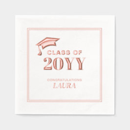 カスタムエレガント卒業箔スタンプナプキン 箔ナプキン