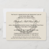 カスタムエレガント大学卒業発表 招待状 (裏面)