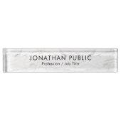 カスタムエレガント大理石モダンテンプレート追加ロゴ デスクネームプレート (正面)